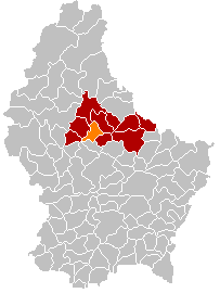 Kommunens läge i Luxemburg