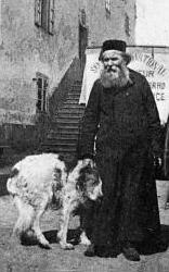Italian priest Pierre Chanoux and his faithful St. Bernard, Rutor