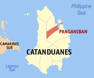 Mapa han Catanduanes nga nagpapakita kon hain nahamutang an Panganiban