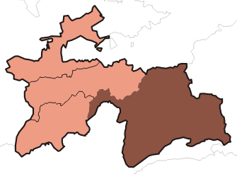 ولایت مختار کوهستان بدخشان در نقشهٔ تاجیکستان