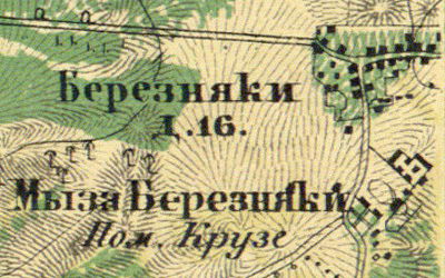 Деревня Березняки на карте 1860 года