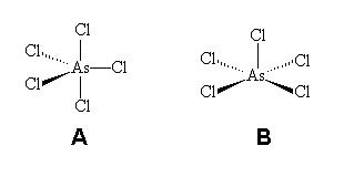 A.Bipiramide Trigonal B.Pirâmide de base quadrada