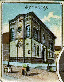 Kirchheim an der Weinstraße, Synagoge um 1900 (Ansichtskarten-Ausschnitt)