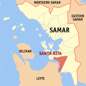 Mapa han Samar nga Probinsya nga nagpapakita kon hain an Santa Rita
