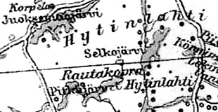 Деревня Раутакопра на финской карте 1923 года