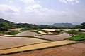 中浦の棚田（肥前町中浦）。水田の土は赤みを帯びている。