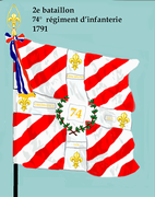 Drapeau du 2e bataillon du 74e régiment d'infanterie de ligne de 1791 à 1793