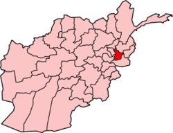 The location of Laghman Province within Afghanistan