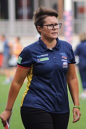 Goddard walking to address her players