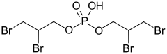 Strukturformel von Bis(2,3-dibrompropyl)phosphat