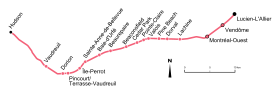 Voir la carte de la ligne.