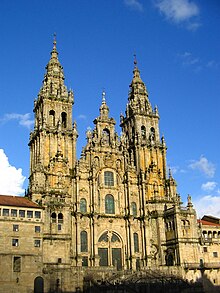 Façade de la cathédrale de Saint-Jacques-de-Compostelle.