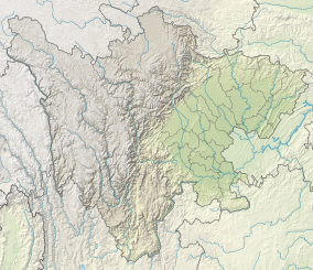 Map showing the location of Wolong National Nature Reserve