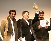 Prasanna Vithanage, Rustem Abdrashitov and Noh Young-seok receiving their award in 2009