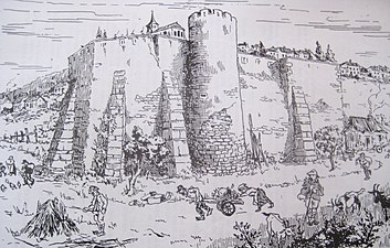 Gravure des anciennes fortifications de Moyeuvre.