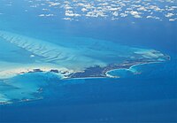 Great Harbour Cay from 38,000 ft (11,582 m). March 2010