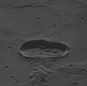 Oblique MESSENGER image at a low sun angle