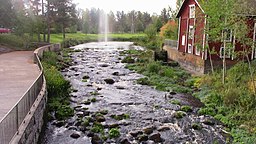 En fors i Kauhajoki å vid staden Kauhajoki