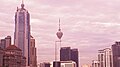 Panoramic view of the Kuala Lumpur Tower alongside the AmBank Tower on the left side of the picture