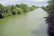 L'Aude poco prima del suo estuario a Salles-d'Aude