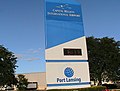 Capital Region International Airport entrance sign from Grand River Ave.