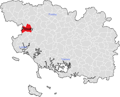 Carte en couleurs représentant les limites d'une commune.