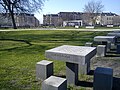 Board game tables in concrete