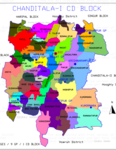 Map of Chanditala-I CD block showing 56 mouzas