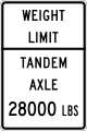 R12-2cT Weight limit, tandem axle XX lbs