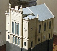 Maquette de la synagogue visible au Muzej grada Zagreba (hr) (musée de la ville de Zagreb)