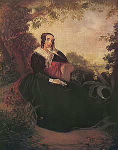 María Sánchez de Mendeville retratada por Mauricio Rugendas en 1845.