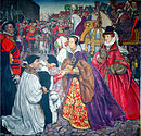 מרי ואחותה אליזבט נכנסות ללונדון בשנת 1553. ציור מהמאה ה-19.