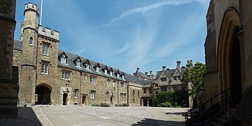 The front quad and the main entrance to the college