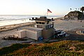 View across Moonlight Beach from behind lifeguard station