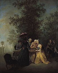 La Partie de dames, vers 1765, Michel-Barthélemy Ollivier, musée Cognacq-Jay.