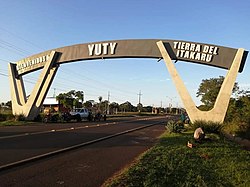 Welcome arch at main entrance of the town.