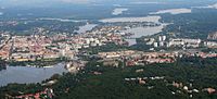 Aerial view over Potsdam, capital of Brandenburg