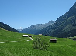 La vallée de Rheinwald vers Hinterrhein