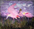 Image 17In Roseate Spoonbills 1905–1909, Abbott Handerson Thayer tried to show that even the bright pink of these conspicuous birds had a cryptic function. (from Animal coloration)