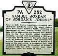 Historic marker at Jordan Point, Virginia discussing Jordan's Journey and mentioning Cicely Reynolds Jordan.