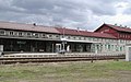 Bayerisch Eisenstein: Bahnhofsgebäude mit Staatsgrenze durch das Bahnhofsgebäude.