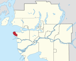 Location of the University Endowment Lands in Metro Vancouver