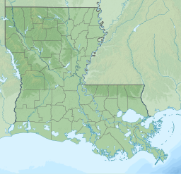 Location of lake in Louisiana, USA