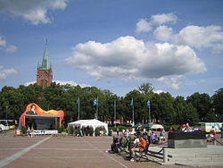 Market place with the New Church in the background