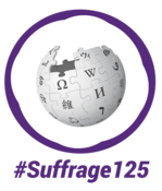 Suffrage 125 Wikipedia logo