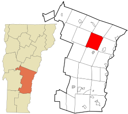 Location in Windsor County and the state of Vermont.