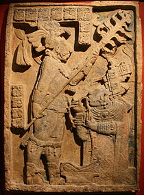 Pre-Columbian art (in this case Maya) – Yaxchilan Lintel 24 (702 AD), limestone, British Museum, London[61]