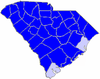 Blue counties were won by Ellerbe