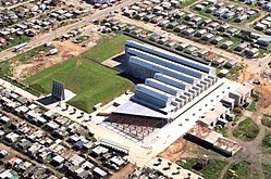 An aerial view of Red Location Museum in New Brighton township near Port Elizabeth, Eastern Cape, South Africa