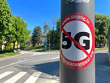 An anti-5G sticker in Luxembourg.